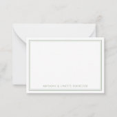 Klassieke dubbele rand groen notitiekaartje (Voorkant)