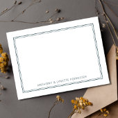 Klassieke dubbele rand Peacock Green Notitiekaartje