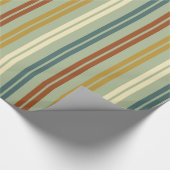 Klassieke Dubbele Streep Patroon Retro Celadon Roe Cadeaupapier (Hoek)