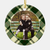 Klassieke, dubbelzijdige foto met kerstmis keramisch ornament (Voorkant)