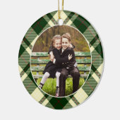 Klassieke, dubbelzijdige foto met kerstmis keramisch ornament (Links)