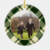 Klassieke, dubbelzijdige foto met kerstmis keramisch ornament (Achterkant)