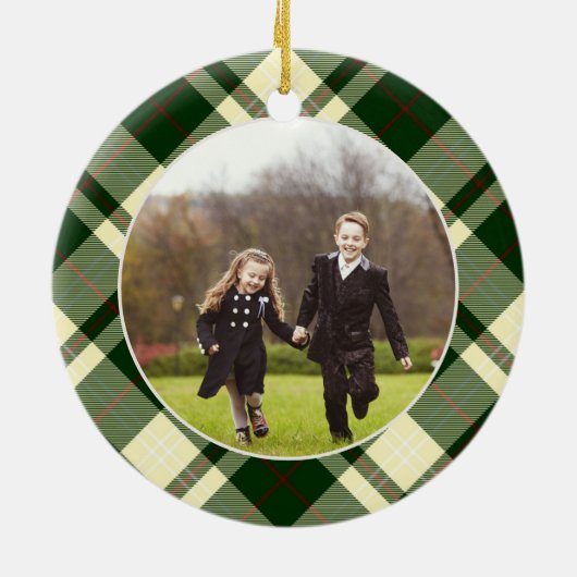 Klassieke, dubbelzijdige foto met kerstmis keramisch ornament (Achterkant)