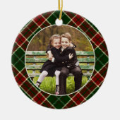 Klassieke, dubbelzijdige foto met kerstmis keramisch ornament (Voorkant)