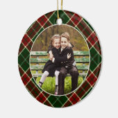 Klassieke, dubbelzijdige foto met kerstmis keramisch ornament (Links)