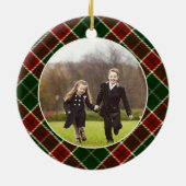 Klassieke, dubbelzijdige foto met kerstmis keramisch ornament (Achterkant)