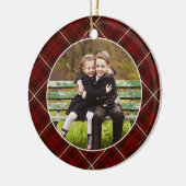 Klassieke, dubbelzijdige foto met kerstmis keramisch ornament (Links)