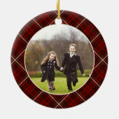 Klassieke, dubbelzijdige foto met kerstmis keramisch ornament (Achterkant)