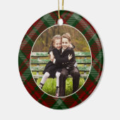 Klassieke, dubbelzijdige foto met kerstmis keramisch ornament (Links)