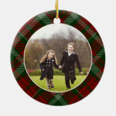 Klassieke, dubbelzijdige foto met kerstmis keramisch ornament (Achterkant)