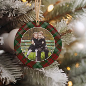 Klassieke, dubbelzijdige foto met kerstmis keramisch ornament