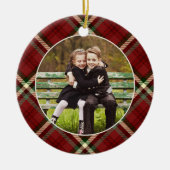 Klassieke, dubbelzijdige foto met kerstmis keramisch ornament (Voorkant)