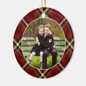 Klassieke, dubbelzijdige foto met kerstmis keramisch ornament (Links)