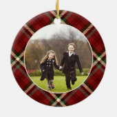 Klassieke, dubbelzijdige foto met kerstmis keramisch ornament (Achterkant)