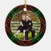 Klassieke, dubbelzijdige foto met kerstmis keramisch ornament (Voorkant)