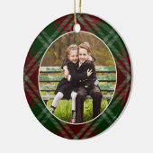 Klassieke, dubbelzijdige foto met kerstmis keramisch ornament (Links)