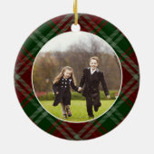 Klassieke, dubbelzijdige foto met kerstmis keramisch ornament (Achterkant)