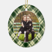 Klassieke, dubbelzijdige foto met kerstmis keramisch ornament (Links)