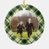 Klassieke, dubbelzijdige foto met kerstmis keramisch ornament (Achterkant)