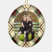 Klassieke, dubbelzijdige foto met kerstmis keramisch ornament (Links)