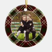 Klassieke, dubbelzijdige foto met kerstmis keramisch ornament (Voorkant)