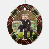 Klassieke, dubbelzijdige foto met kerstmis keramisch ornament (Links)