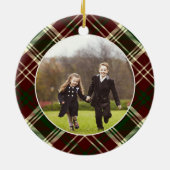 Klassieke, dubbelzijdige foto met kerstmis keramisch ornament (Achterkant)