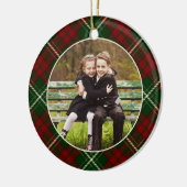 Klassieke, dubbelzijdige foto met kerstmis keramisch ornament (Links)