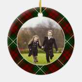 Klassieke, dubbelzijdige foto met kerstmis keramisch ornament (Achterkant)