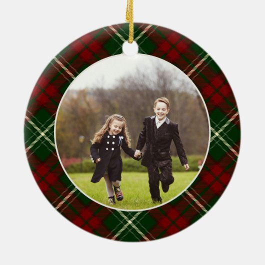 Klassieke, dubbelzijdige foto met kerstmis keramisch ornament (Achterkant)