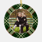 Klassieke, dubbelzijdige foto met kerstmis keramisch ornament (Voorkant)