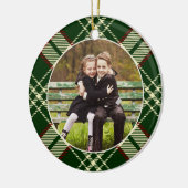 Klassieke, dubbelzijdige foto met kerstmis keramisch ornament (Links)