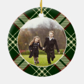 Klassieke, dubbelzijdige foto met kerstmis keramisch ornament (Achterkant)