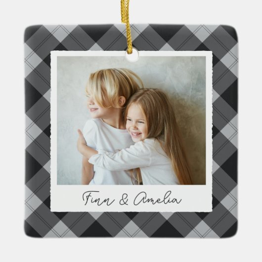 Klassieke, dubbelzijdige, persoonlijke foto keramisch ornament (Voorkant)