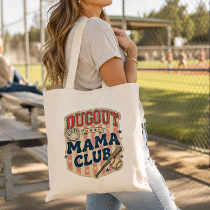 Klassieke Dugout Mama Club Honkbal Moeder Canvas Tote Bag