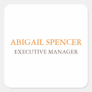 Klassieke Duidelijke Eenvoudige Schone Professione Vierkante Sticker