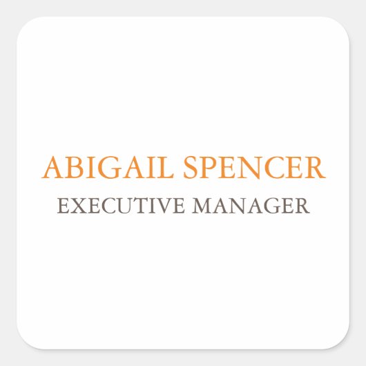 Klassieke Duidelijke Eenvoudige Schone Professione Vierkante Sticker (Voorkant)