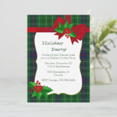 Klassieke Duncan Tartan Pset Custom Kerstparty Kaart (Staand voorkant)