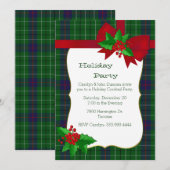Klassieke Duncan Tartan Pset Custom Kerstparty Kaart (Voorkant / Achterkant)