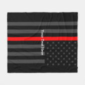 Klassieke dunne rode lijn, op maat gesneden Amerik Fleece Deken (Voorkant (Horizontaal))