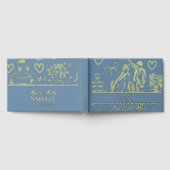 Klassieke Dusty Blue Hand Drawn Wedding Sketch Art Gastenboek (Volledig)