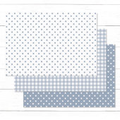 Klassieke Dusty Blue Polka Dots Gingham Pattern Mi Inpakpapier Vel