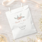 Klassieke dusty roze roze bloem Dank je huwelijk Bedankzakje (Geknipt)