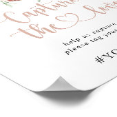 Klassieke dusty roze roze vangt de liefdeshashtag poster (Hoek)