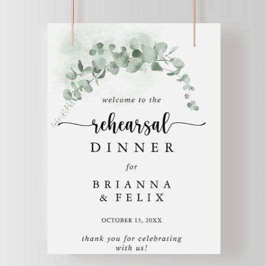 Klassieke e eucalyptusrepetitie Welkomstbord Poster