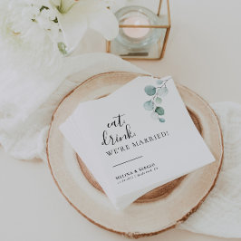 Klassieke Eat Drink We zijn getrouwd huwelijk Servet