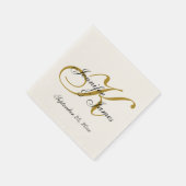 Klassieke ECRU Custom Gold Monogram Papieren serve Servet (Hoek)