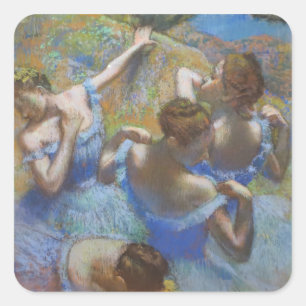 Klassieke Edgar Degas Blauwe Danseressen Ballet Ku Vierkante Sticker