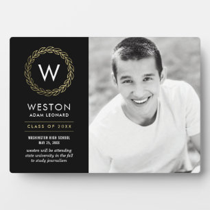 Klassieke, EDITABLE KLEUR Afstuderen Plaque Fotoplaat