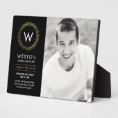 Klassieke, EDITABLE KLEUR Afstuderen Plaque Fotoplaat (Zijkant)